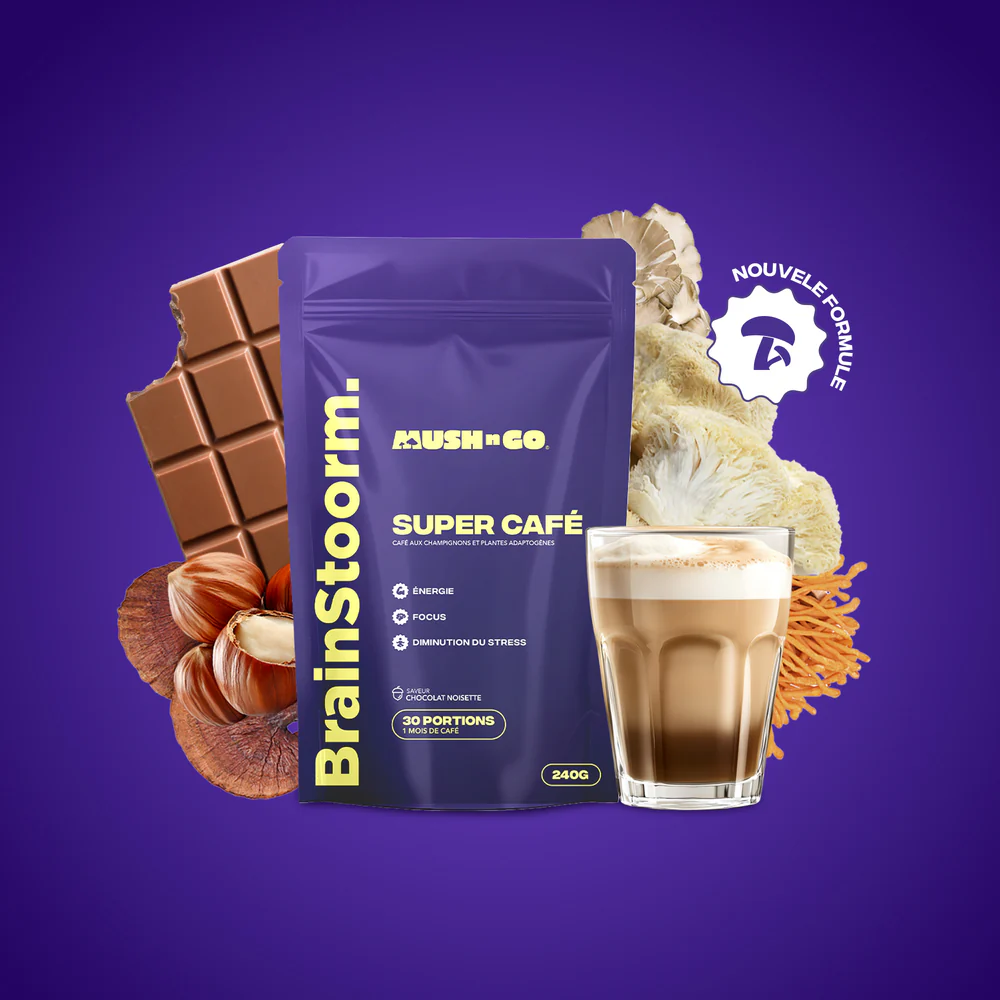 Brainstoorm by Mush N Go, pouch of mushroom coffee